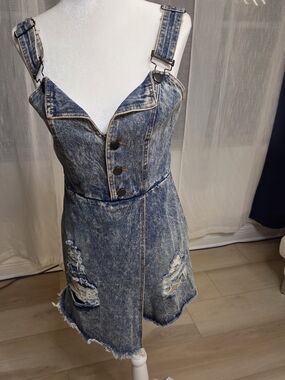 Indikah Light Wash Denim Piece - Light Blue Jumper Skort